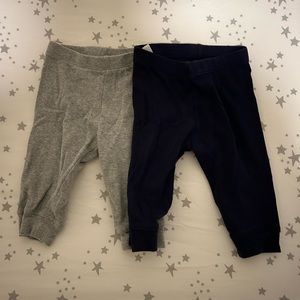 Primary pants, navy and gray, 3-6 months